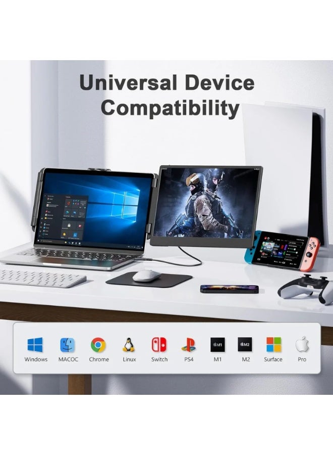 موسع شاشة مزدوج للحاسوب المحمول V2com 14 بوصة - S1 - Image 3